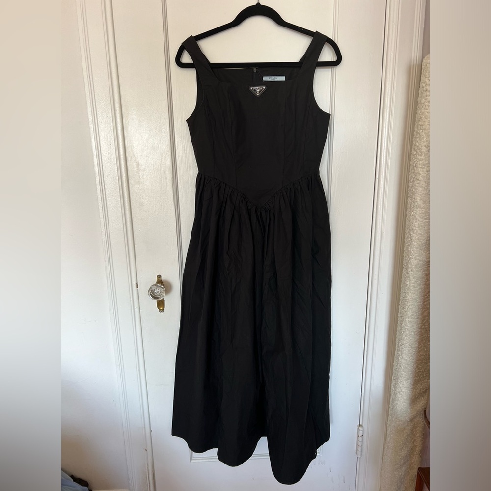 PRADA COTTON POPLIN MIDI DRESS